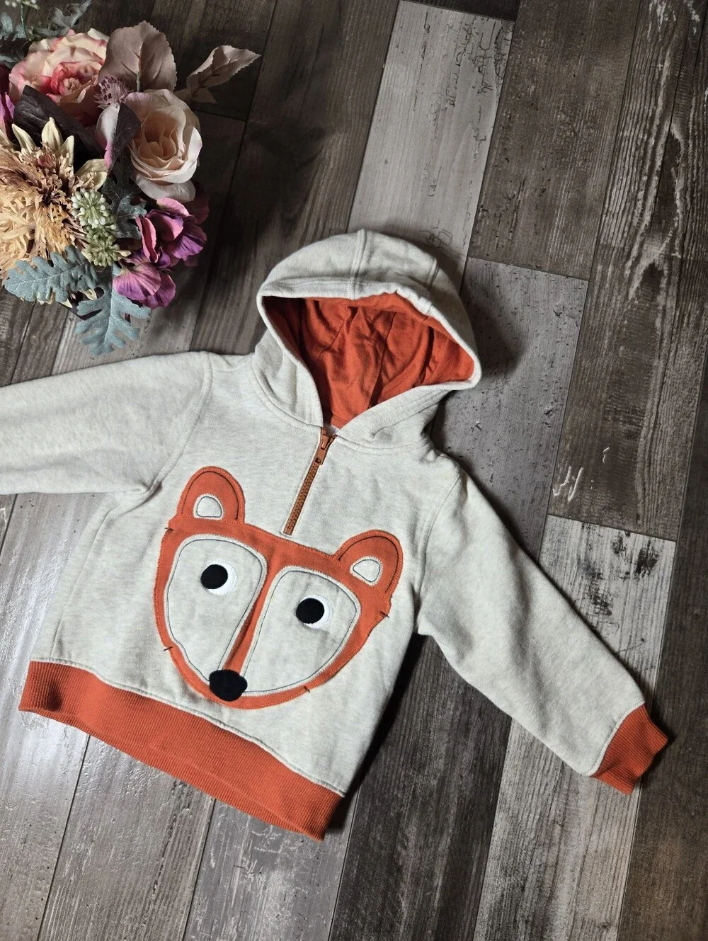 Gymboree Cream Fox Hooded Sweater Toddler Boys 2T–3T